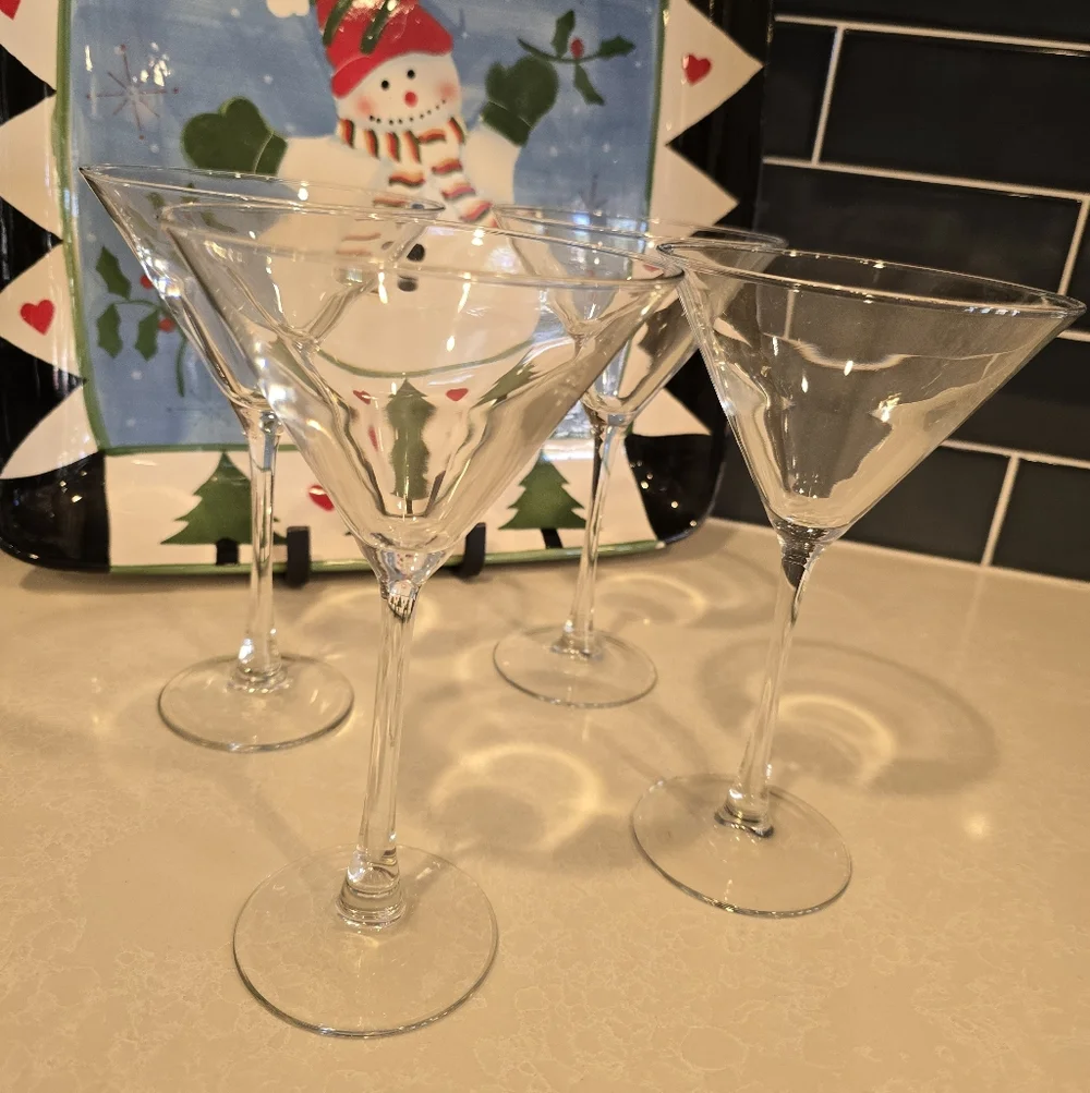 Crate&Barrel Clear Glass Martini Set